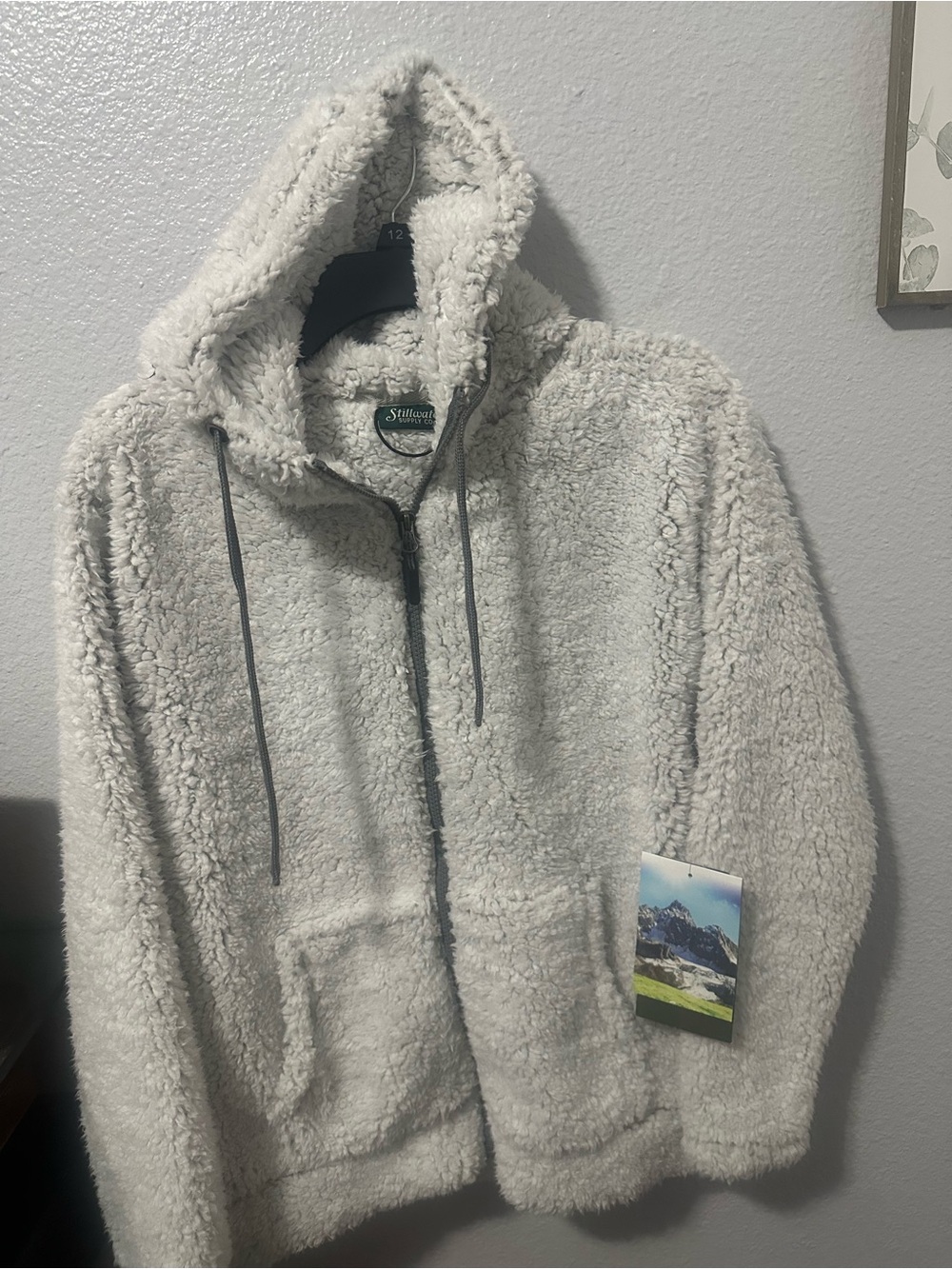Cozy Sherpa Hooded Snow Jacket - Light Gray